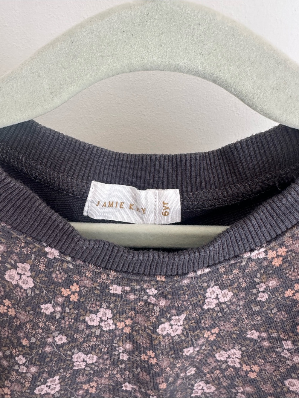 Jamie Kay Gray Sweatshirt Dress with Pink Floral Print - Picture 2 of 3